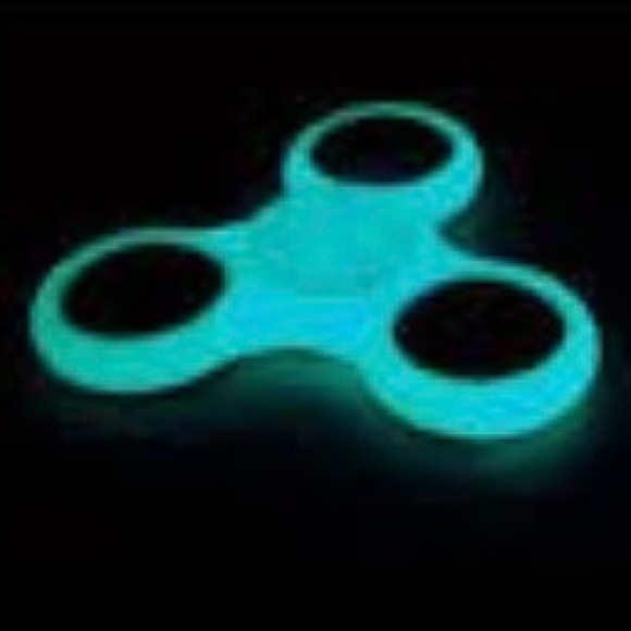 3 Blue Glow in the dark Hand Spinner Fidget Toys - Picture 3 of 4